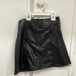 Black Abercrombie Kids girl’s faux leather skirt